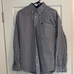 Cinch Navy and White Plaid Button Down Shirt